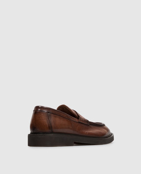 Sturlini Brown leather loafers with gradient effect U2604