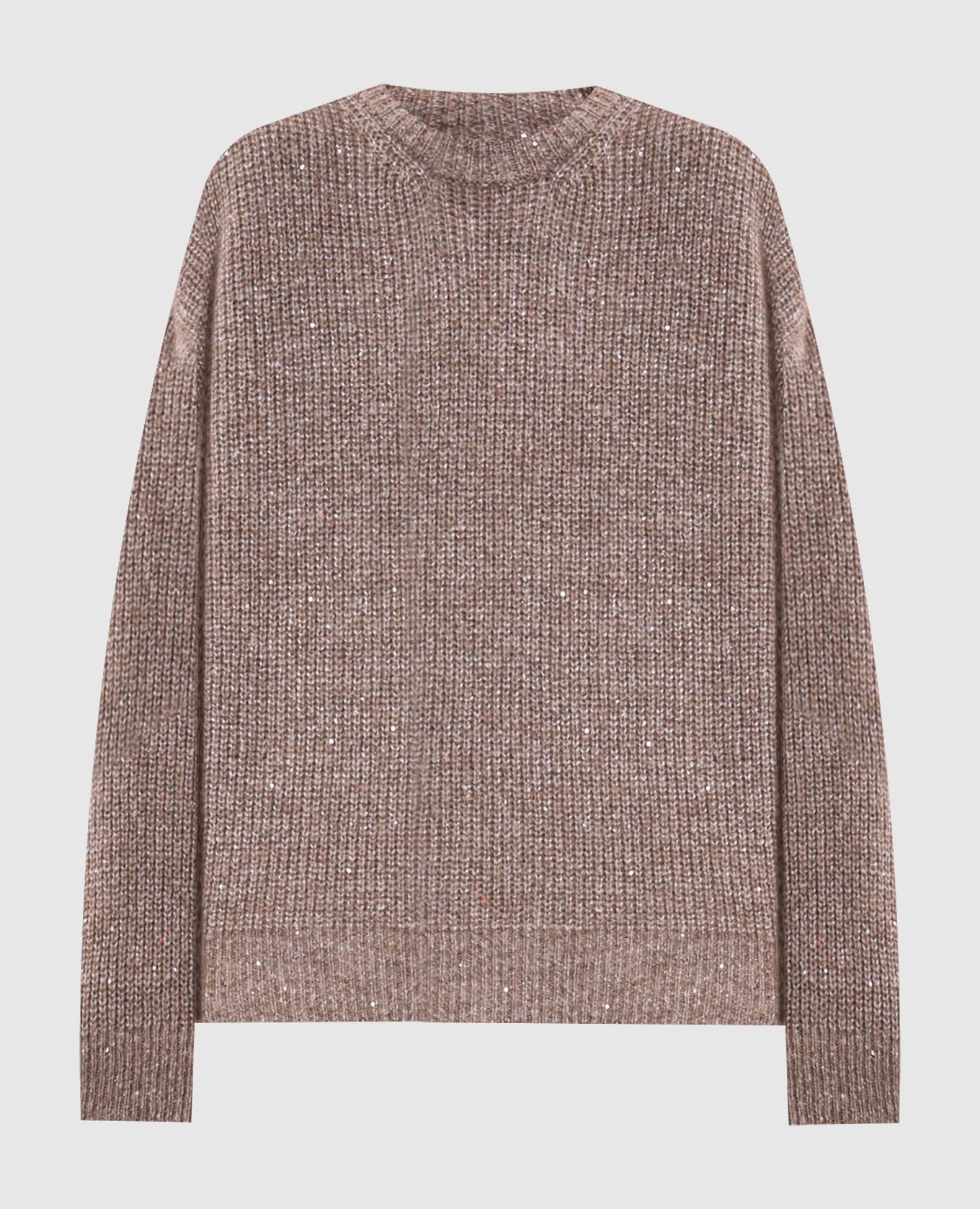 Beige wool sweater with sequins