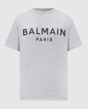 Balmain Grey T-shirt with logo GH1EG000BD46