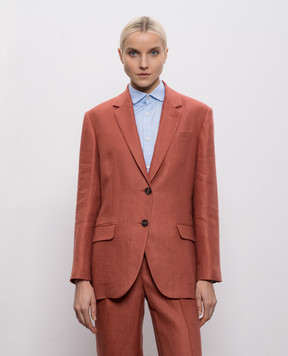 Brunello Cucinelli Orange linen jacket with chain MH5277519