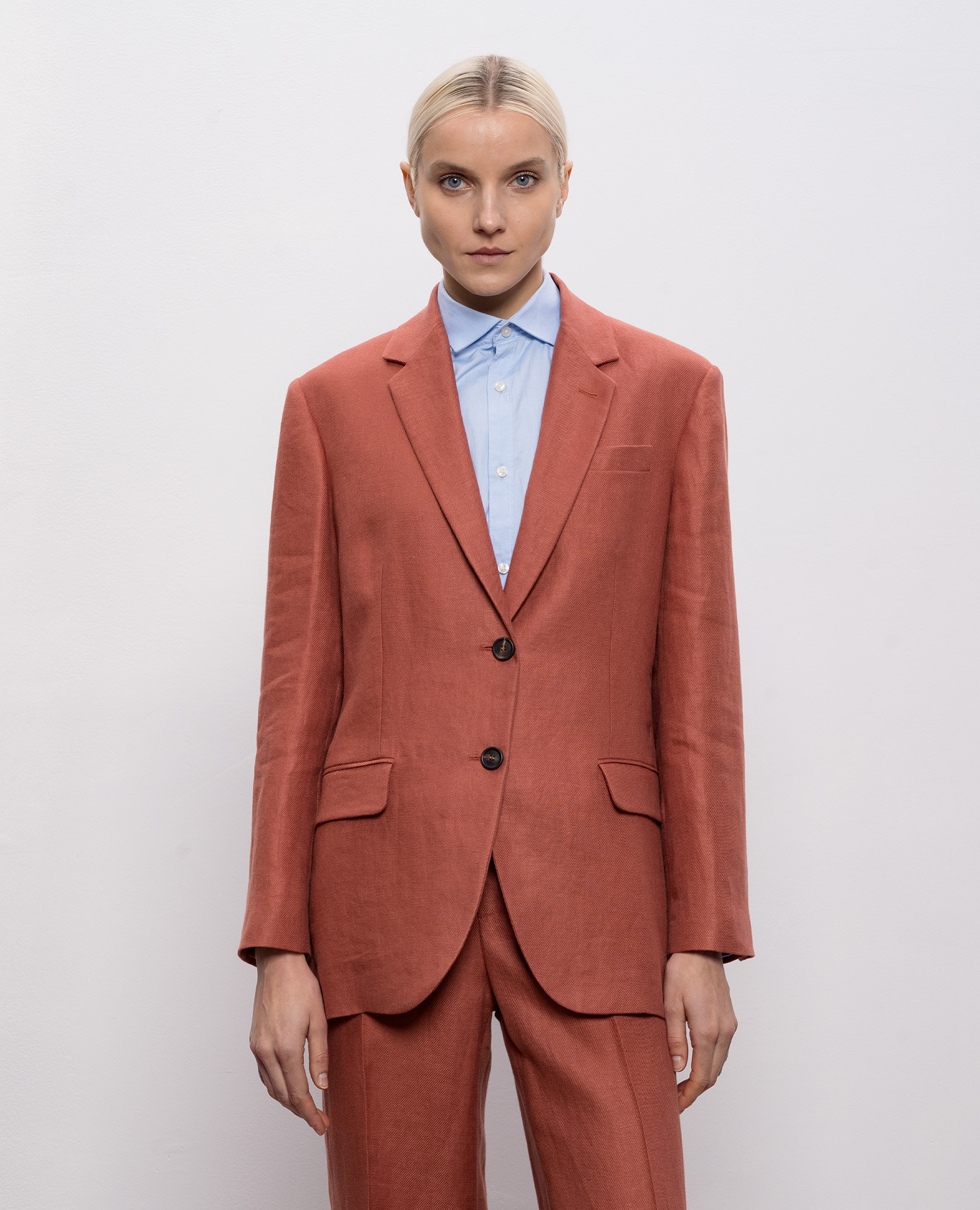 Orange linen jacket with chain Brunello Cucinelli 3