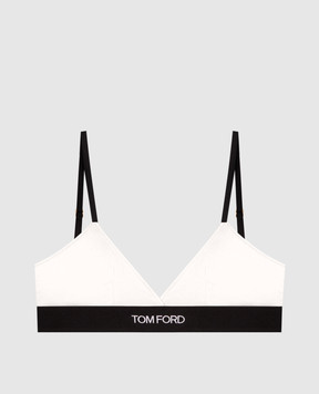 Tom Ford White bralette with logo pattern BRJ009JEX011