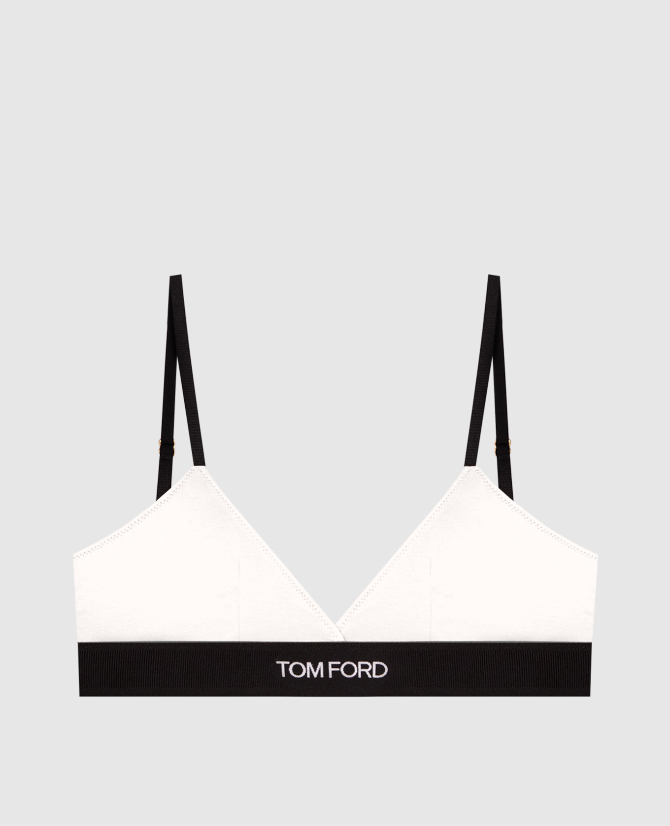 White bralette with logo pattern