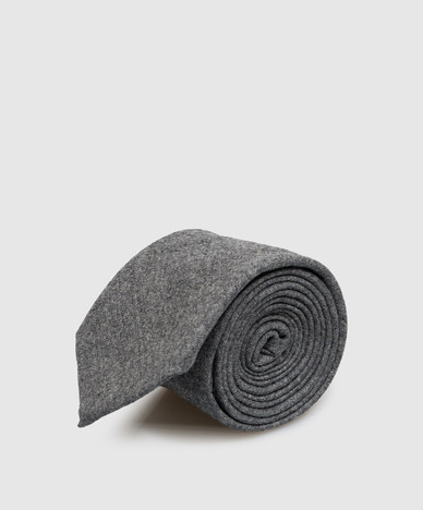 Gray wool tie