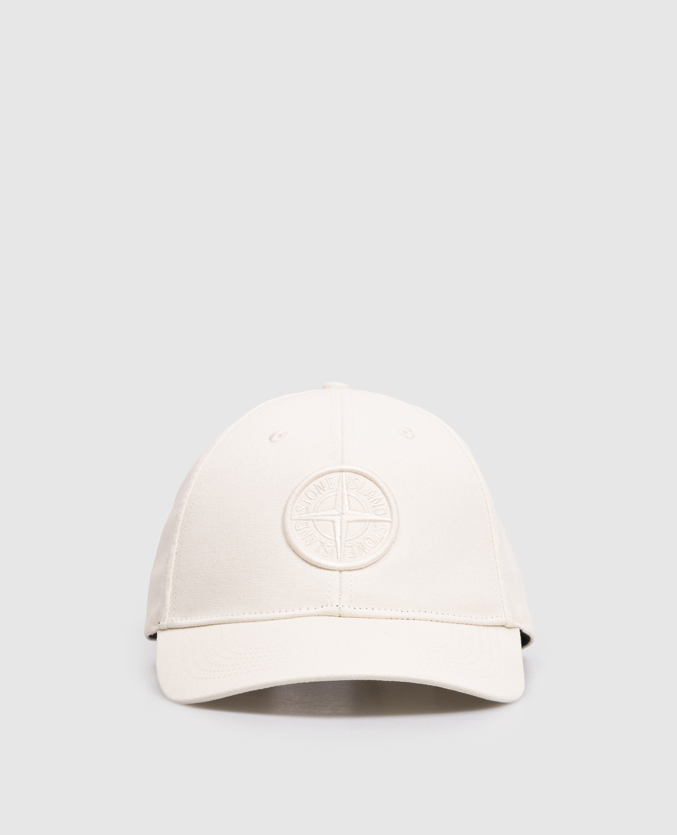 

White cap with logo Stone Island