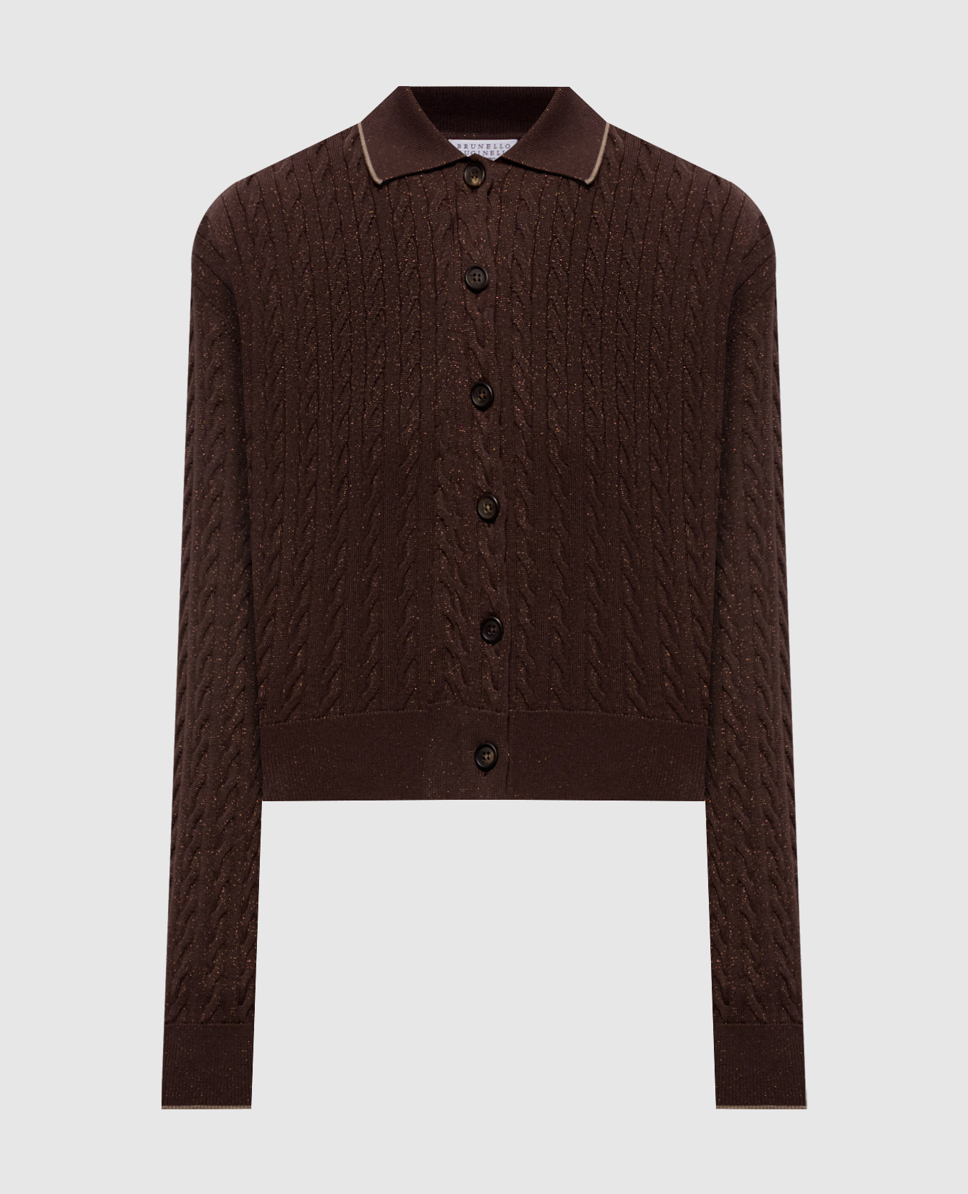 Brown cardigan with lurex