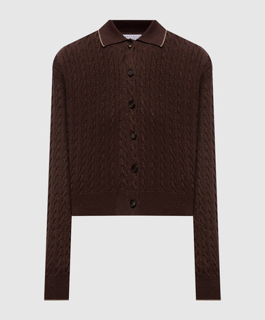 Bruin vest met lurex