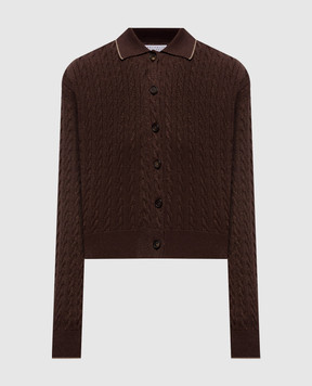 Brunello Cucinelli Brown cardigan with lurex MAZ226116