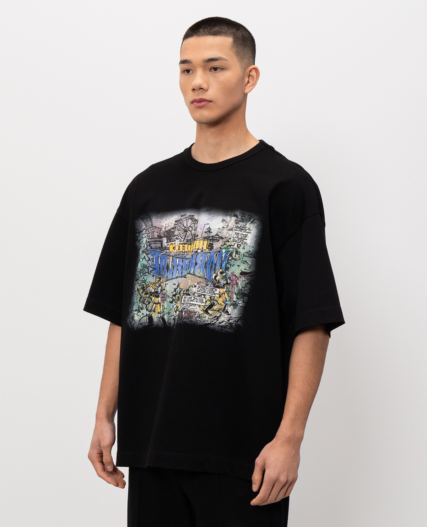 Black T-shirt with branded print Juun.j 3