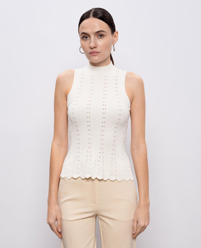 Twinset White ribbed top 261TP3052