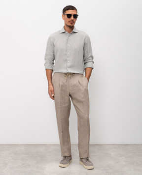 Pini Parma Gray linen shirt SHILIGR