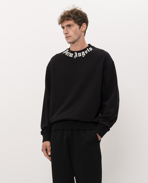 Palm Angels Black sweatshirt with logo print PAMBA003FL001