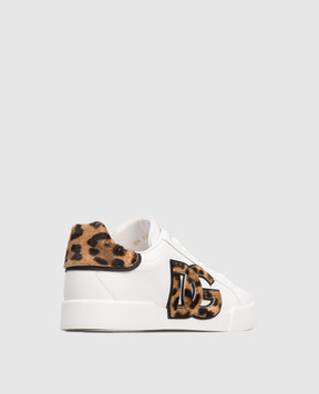 Dolce&Gabbana White leather Portofino sneakers CK2395A0225