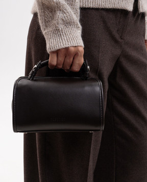 Peserico Brown leather bag with embossed logo A38398C0CC884