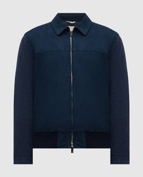 CAPOBIANCO Blue jacket with wool 19M181FSMN
