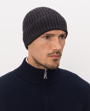 Cashmere&Whiskey Gray merino wool hat 201