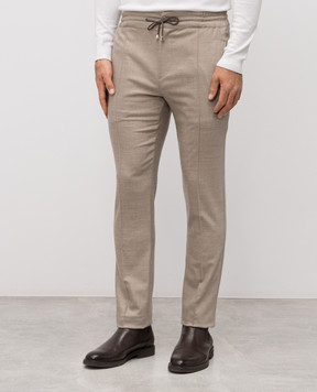 Doriani Cashmere Beige wool and cashmere tapered pants P207T191NPF193T191