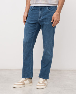Stefano Ricci Blue jeans with textured logo M8T61B3130T5122