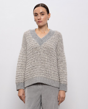 Peserico Gray alpaca wool pullover S99405F039283G