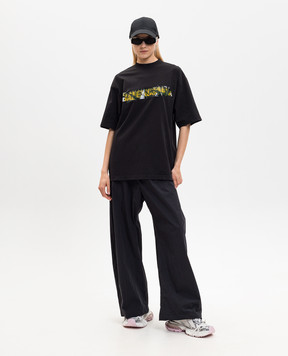 Balenciaga Black Messy Spray T-shirt 764235TUVI6