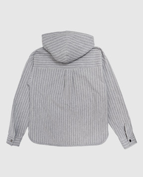 Brunello Cucinelli Children's gray striped sports jacket BB192E454B