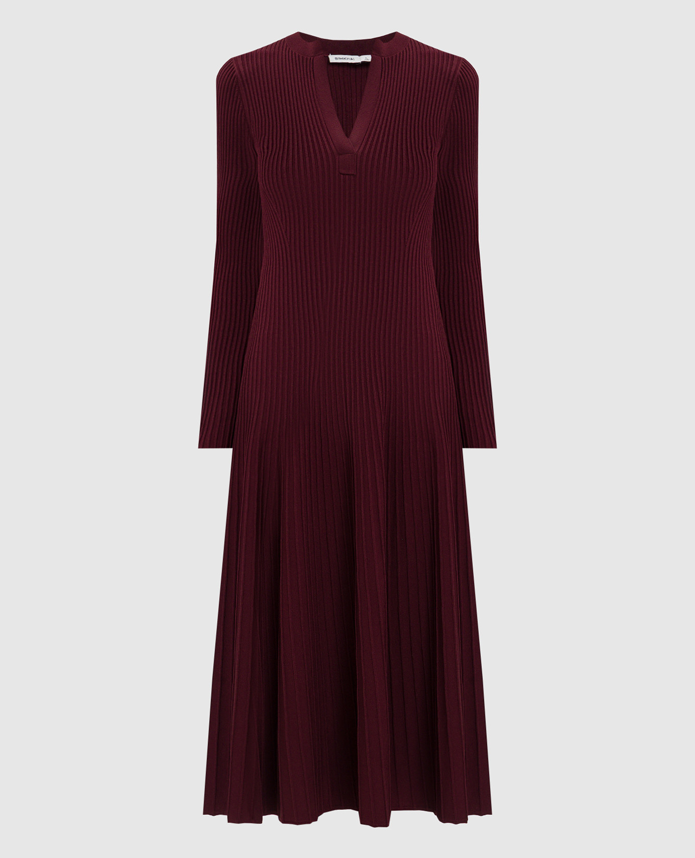 

Burgundy midi dress Genna with rib Simkhai