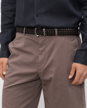 Agnona Brown combination belt with weaving L611U2NT1035