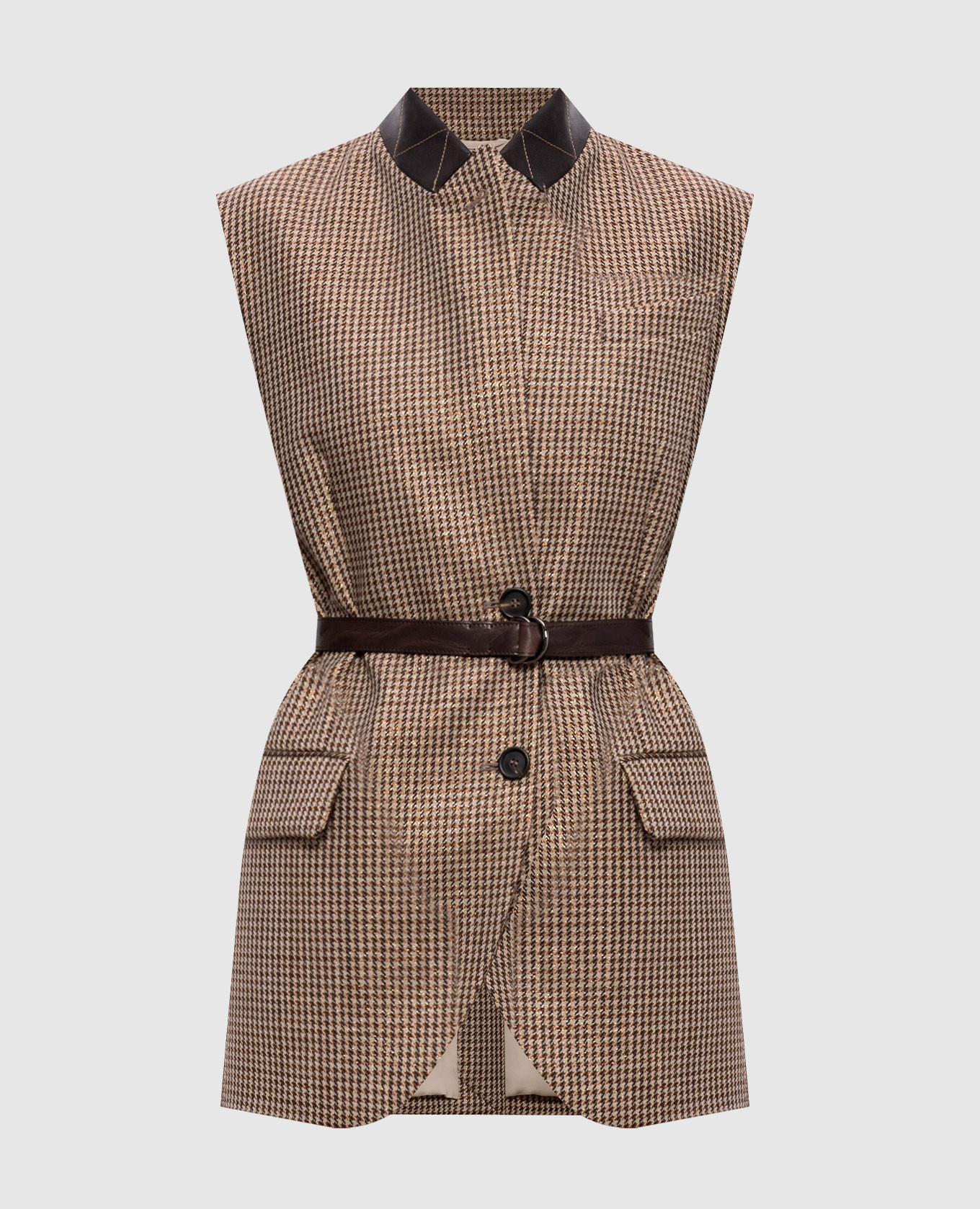 

Beige wool vest with lurex pattern Brunello Cucinelli