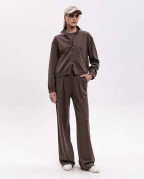 Max Mara Brown ribbed long sleeve SALMONE MXMSALMONE