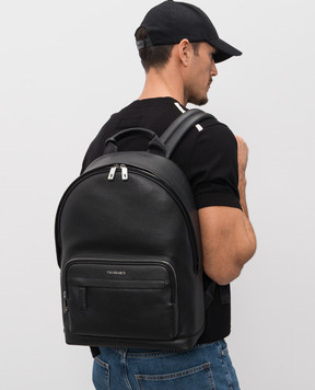 Trussardi Black leather backpack with logo Z586E006413NMBZ01L33