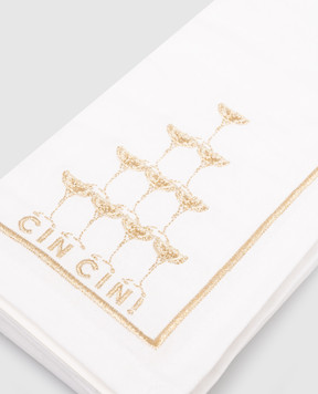 Vondels Set of white serving napkins CHAMPAGNE TOWER with linen 3250000450016