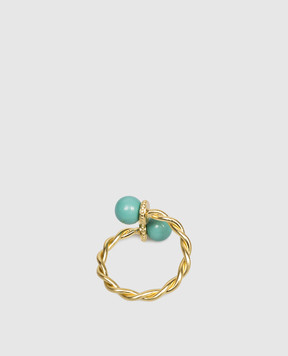 Bitossi Home Torchon napkin ring with turquoise beads LTS02504