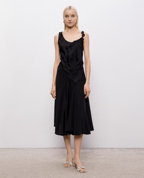 Victoria Beckham Black midi dress with silk 1226WDR007331A