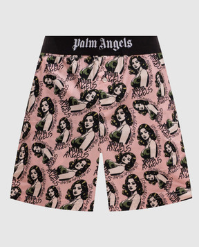 Palm Angels Pink Pinup Shorts PMCB044S26FAB002