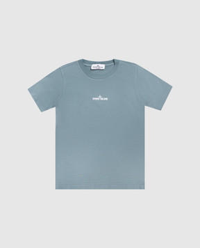 Stone Island Children's blue T-shirt with logo print L2S162100006S051068
