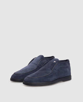 Stefano Ricci Blue suede deserts with emblem UC62G4181SDP