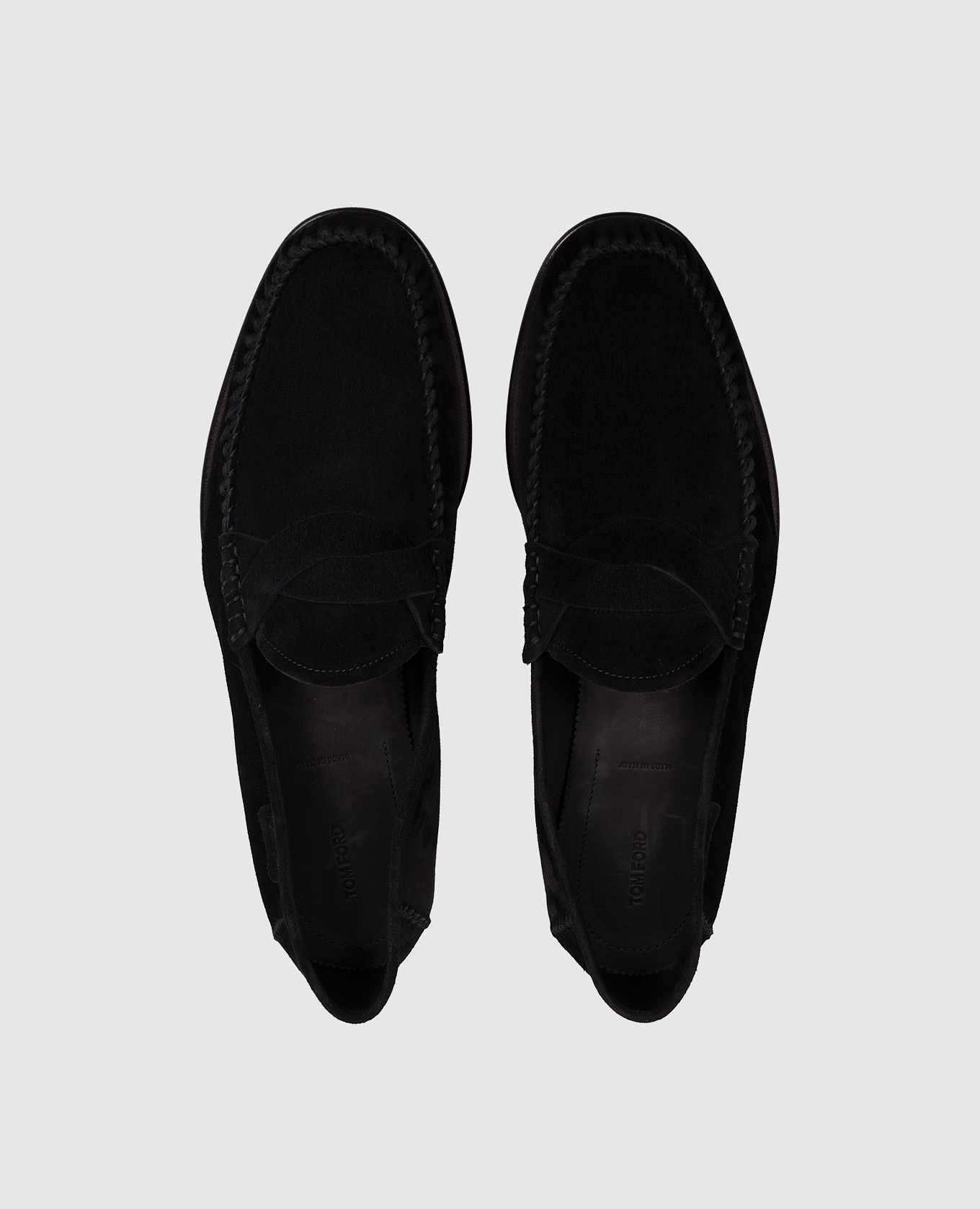 

Black suede loafers with logo Tom Ford
