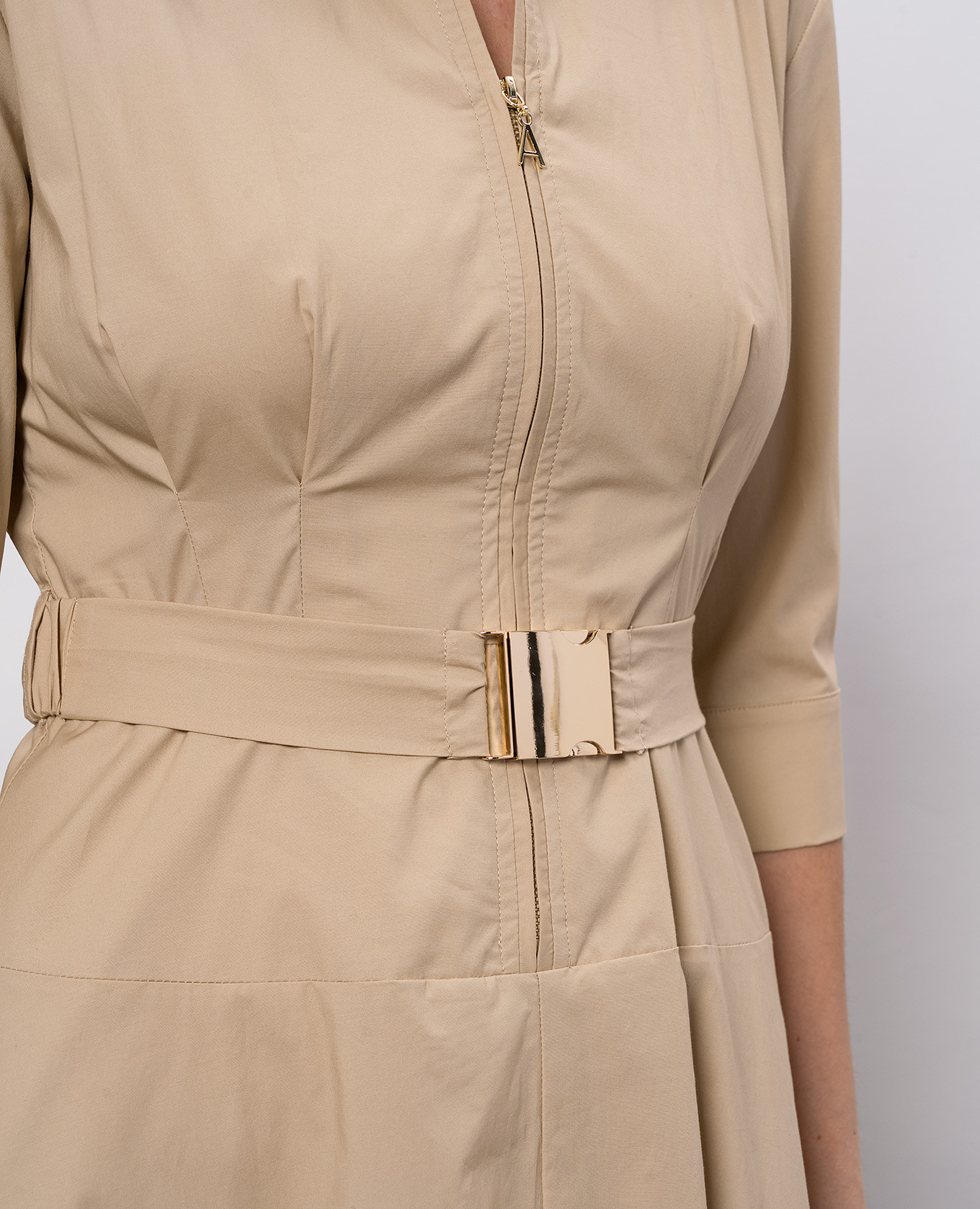 

Beige midi dress with belt Twinset