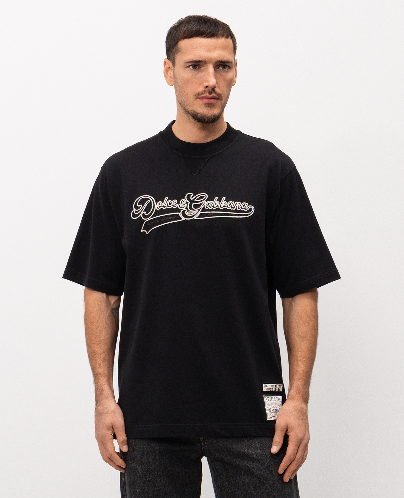 

Black T-shirt with embroidered logo Dolce&Gabbana