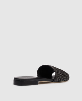 Kiton Black flip-flops with weaving D61802N01446