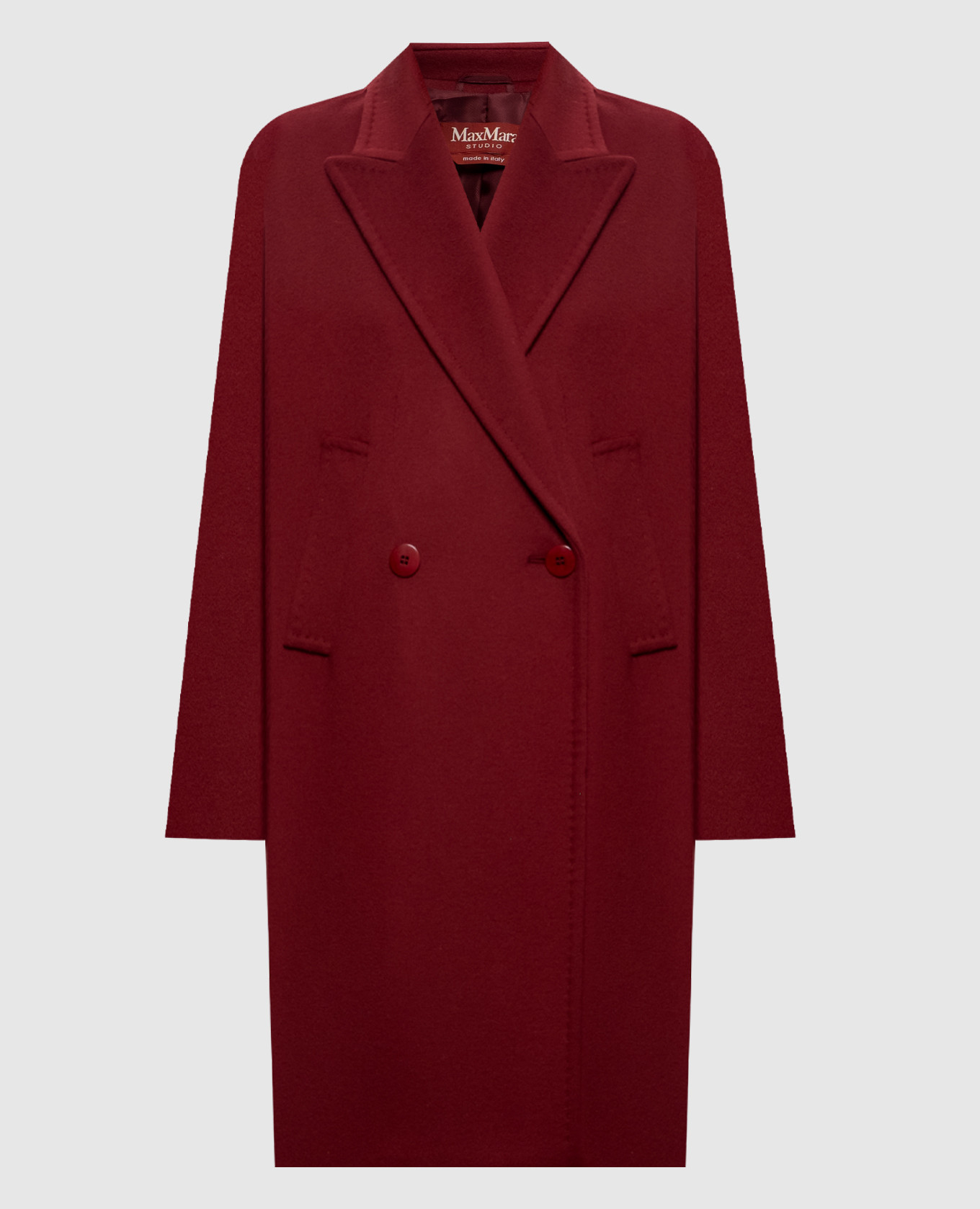 MASTRO burgundy double-breasted wool coat