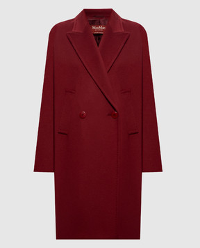 Max Mara MASTRO burgundy double-breasted wool coat MSTMASTRO