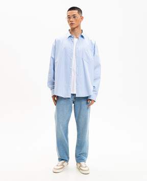 Ami Paris White T-shirt with contrasting embroidered logo HTS346724m