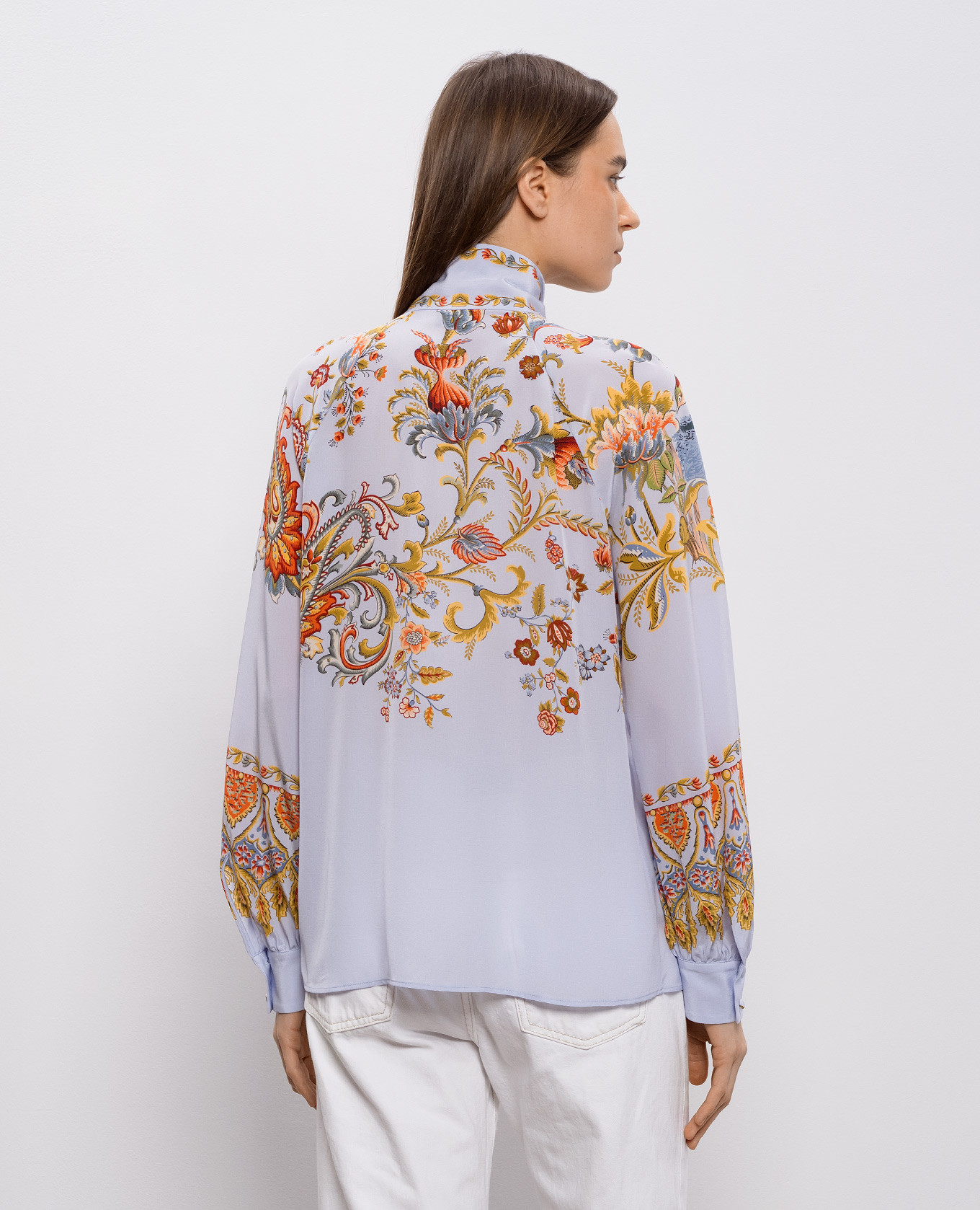 

Blue printed silk blouse Etro, Light blue