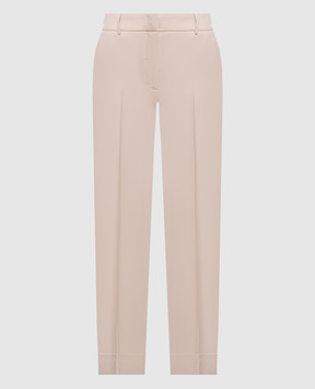 Peserico Beige wool pants with monil chain A04753D03472