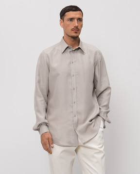 Dolce&Gabbana Martini grey silk shirt G5ML1TFU1ZA