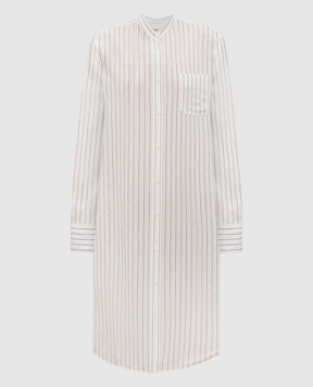 Toteme White striped silk shirt dress 253WRT0579FB0439