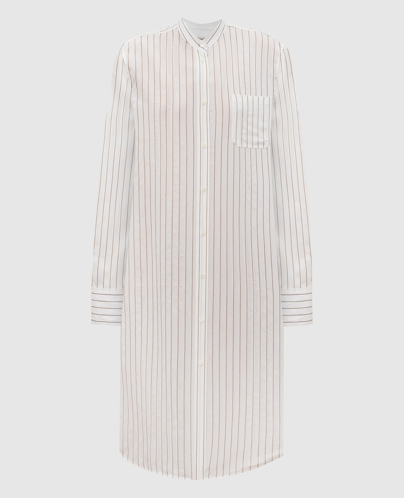 White striped silk shirt dress Toteme
