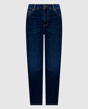 Twinset Blue cropped jeans with logo patch 261TP2690
