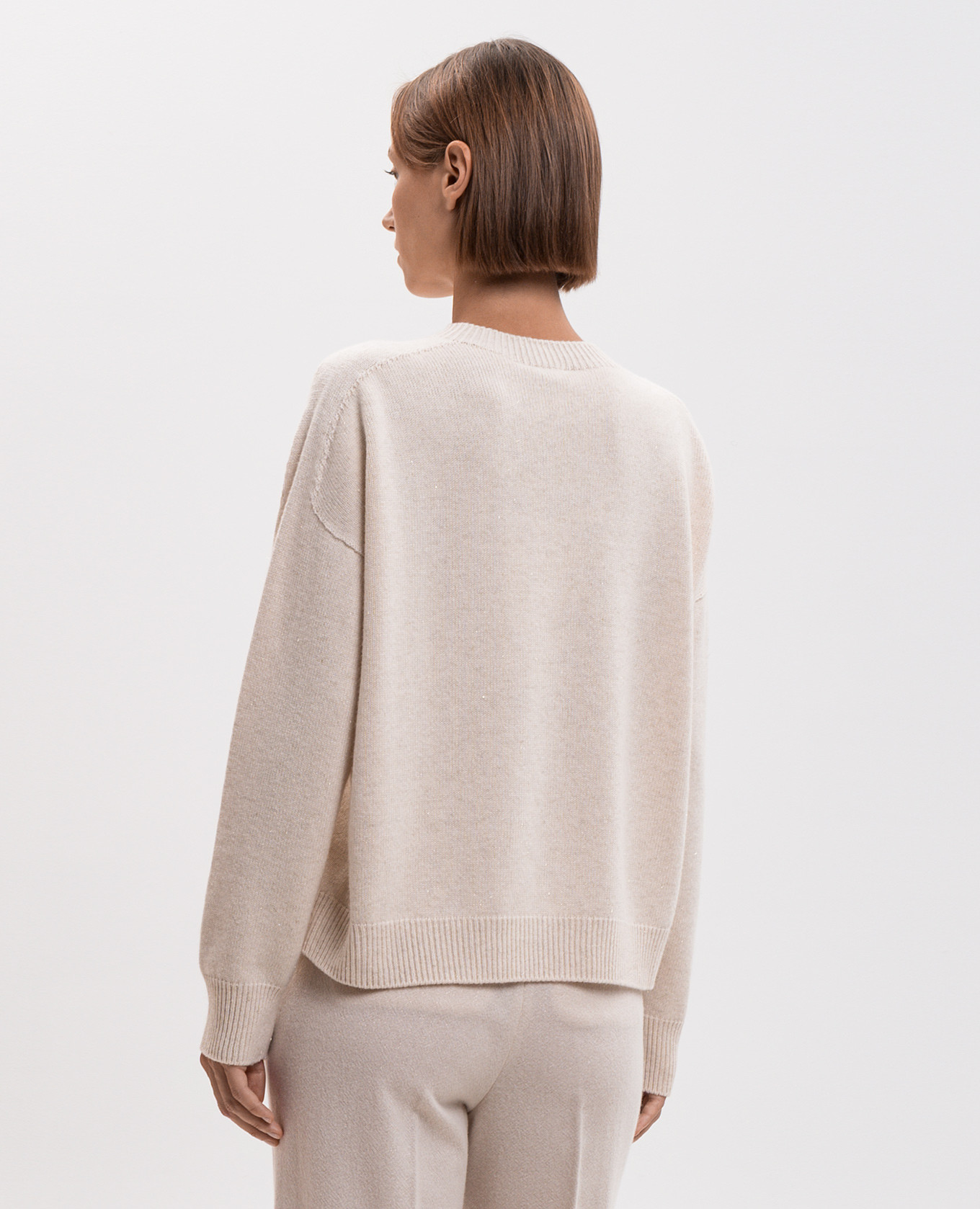 Beige sweater with wool and silk Peserico 4